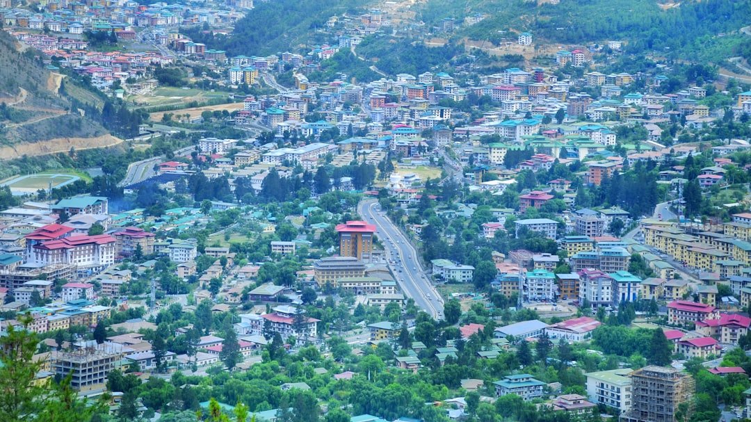 Thimphu seen from the hillside above the capital