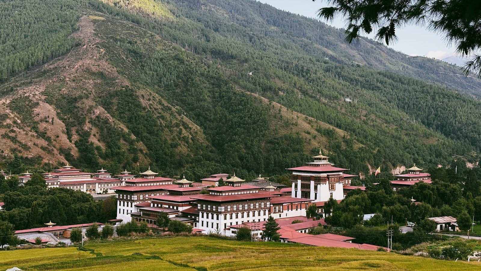 Traditional dzong in the Bhutanese valley