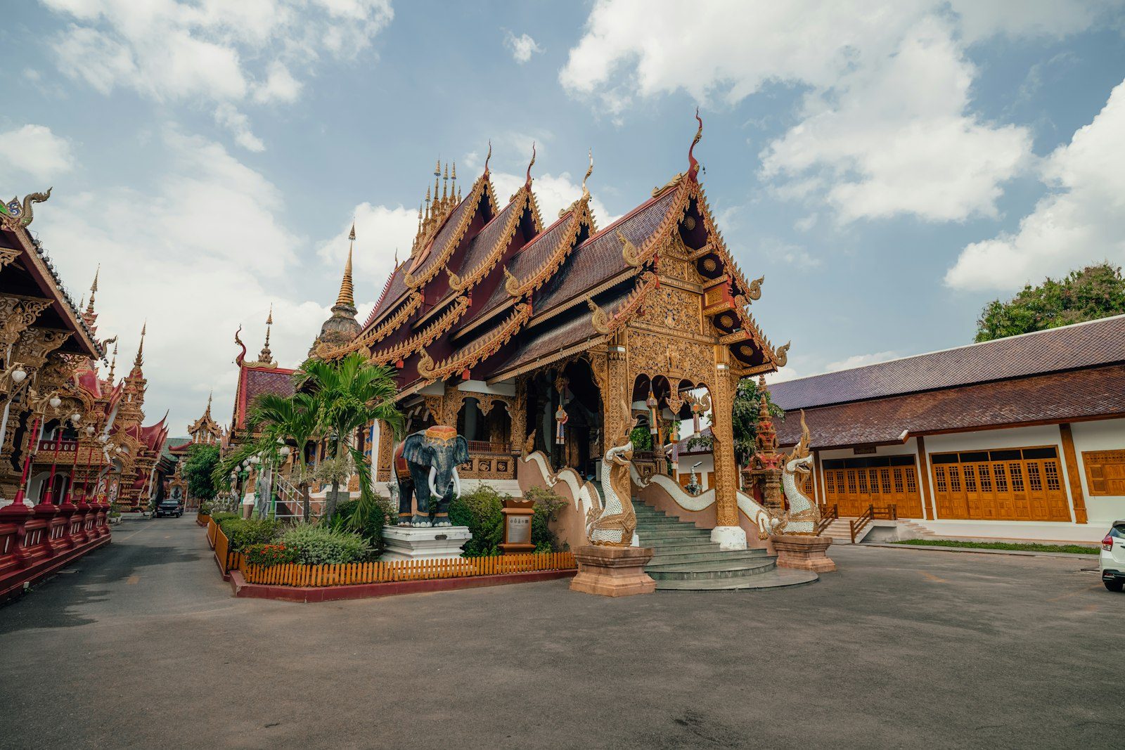 Golden-roofed Thai monastery temple in Bodh Gaya