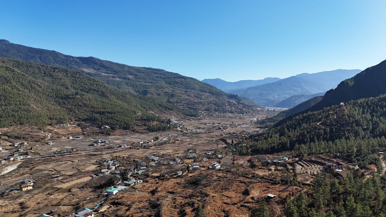 The upper Paro valley toward Mount Jomolhari